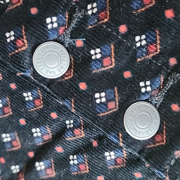 Free People-We the Free black corduroy button front mini skirt-25 - Picture 2 of 7